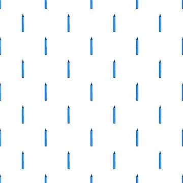 Blue markers repeating in a seamless pattern on white background Stock Illustration