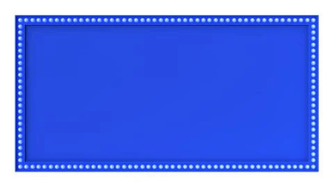 Blue marquee light board sign retro on white background. 3d rendering Stock Illustration