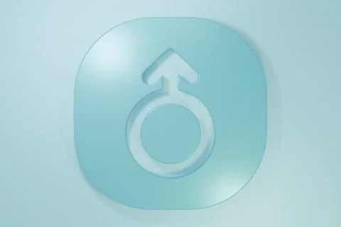 Blue Mars symbol icon isolated on blue background. Astrology, numerology, h.. Illustrazione stock
