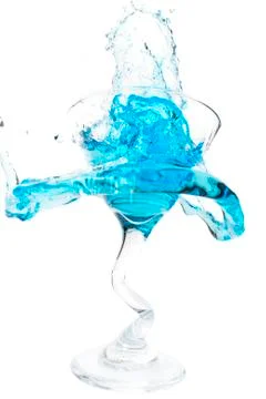 Blue martini splash Stock Photos