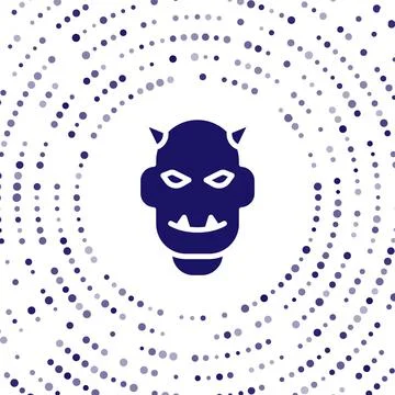 Blue Mask of the devil with horns icon isolated on white background. Abstract 스톡 일러스트