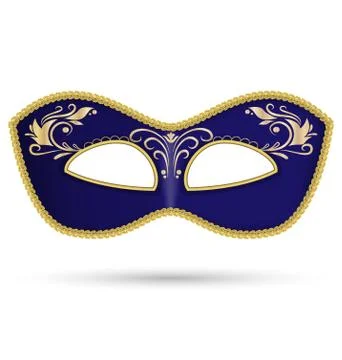 Blue mask with golden braid Illustrazione stock