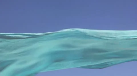 Blue  material floats in the breeze Stock Footage 12739428