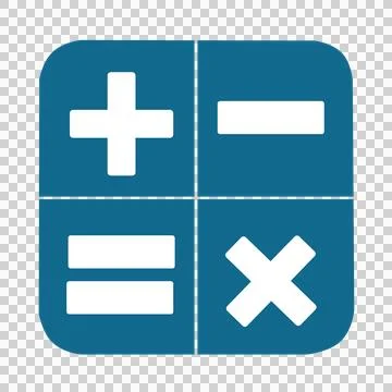 Blue math icons set Stock Illustration