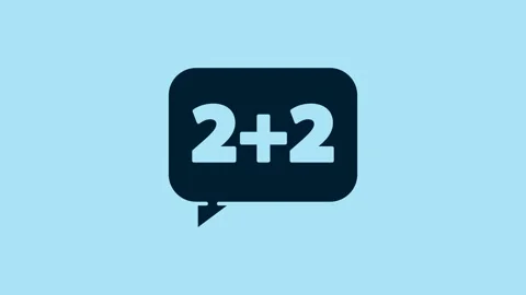 Blue Math system of equation solution on speech bubble icon isolated on blue Stock Footage 231482226