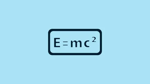 Blue Math system of equation solution icon isolated on blue background. E equals Stock Footage 231493892