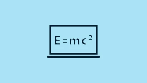 Blue Math system of equation solution on chalkboard icon isolated on blue Stock Footage 231494100