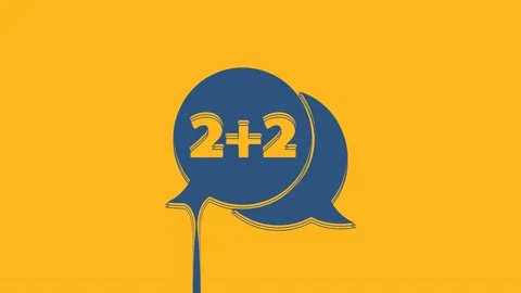 Blue Math system of equation solution on speech bubble icon isolated on orange Stock Footage 234720304