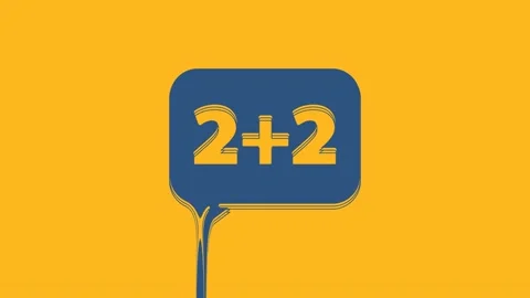 Blue Math system of equation solution on speech bubble icon isolated on orange Stock Footage 234721028