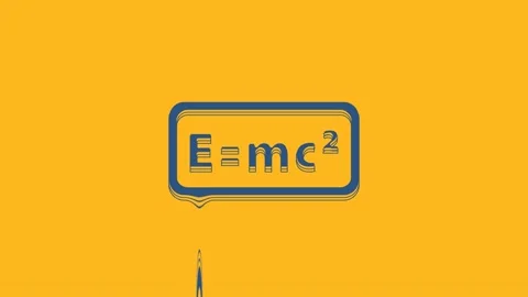 Blue Math system of equation solution icon isolated on orange background. E Stock Footage 234731394