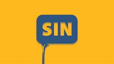 Blue Mathematics function sine icon isolated on orange background. 4K Video Vídeos de archivo 234720584