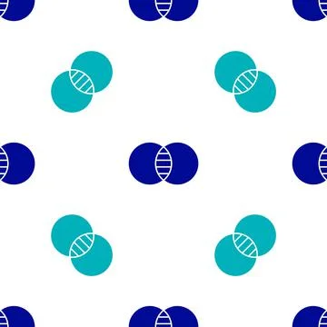 Blue Mathematics sets A and B icon isolated seamless pattern on white background Illustrazione stock