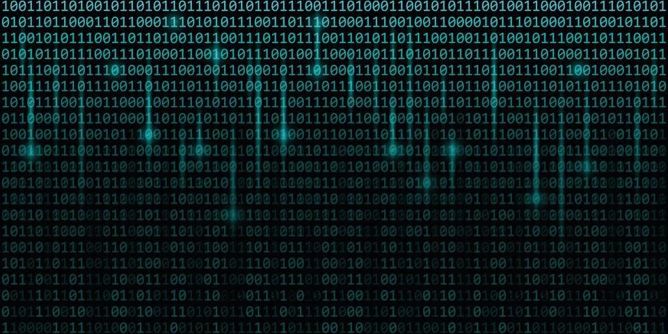 Blue matrix binary code web background Stock Illustration