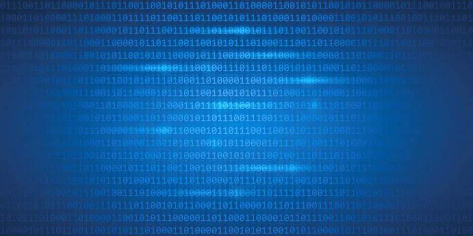 Blue matrix digital binary code web background Stock Illustration