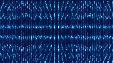 Blue Matrix Style Digital Rain Falling Binary Code Background Loop Stock Footage 320529710