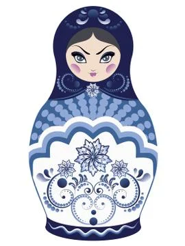 Blue Matryoshka Doll イラスト素材