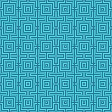 Blue Maze Seamless Pattern Background Vector Stock Illustration