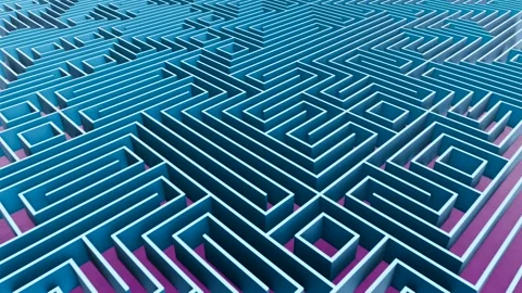 Blue maze structure. Stock Footage 279983861
