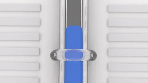 Blue measure on the thermometer scale is falling down. 库存影片 279103900