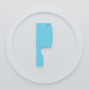 Blue Meat chopper icon isolated on white background. Kitchen knife for meat.. Stock Illustration