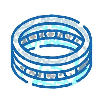Blue mechanical bearing component vector illustration Illustrazione stock