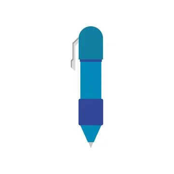 Blue mechanical pen writing. Vector Illustrazione stock