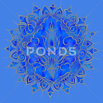 Blue medallion motif Stock Illustration