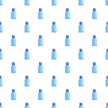 Blue medical bottles pattern creating seamless healthcare background Stock Illustration
