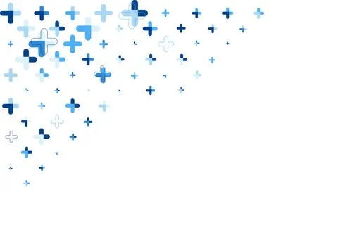 Blue Medical Cross Vector Pattern, Clean Geometric Healthcare Background Stock Illustration