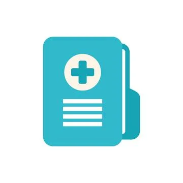 Blue medical file folder icon showing healthcare concept Stock Illustration