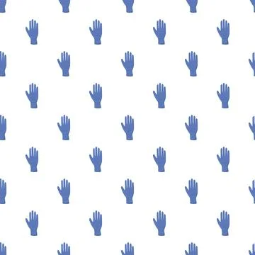 Blue medical gloves seamless pattern illustrating health protection Stock Illustration
