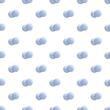 Blue medical pills repeating pattern background Stock Illustration