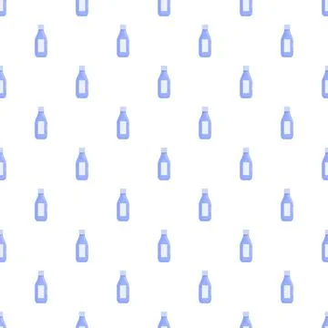 Blue medicine bottles repeating grid pattern background Stock Illustration