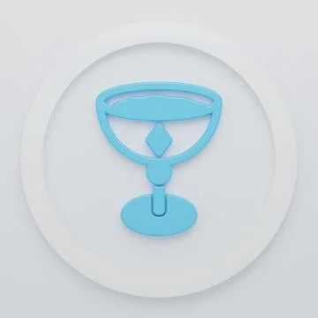 Blue Medieval goblet icon isolated on white background. Minimalism concept... Stock Illustration