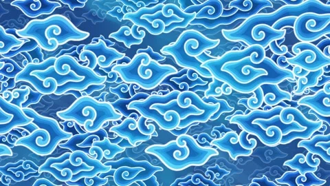 Blue Mega Mendung Loop Stock Footage 288677751