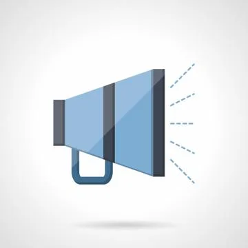 Blue megaphone flat vector icon. Stock Illustration