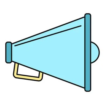 Blue megaphone icon broadcasting announcement message concept Stock Illustration