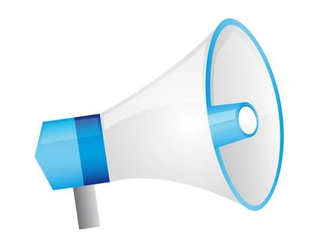 Blue megaphone isolated over white background. vector イラスト素材