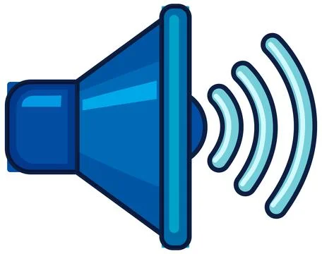 Blue Megaphone Speaker Vector Icon Emitting Sound Waves Illustrazione stock