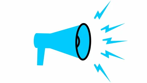 Blue megaphone white 3 Stock Footage 196215450