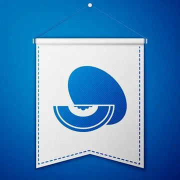 Blue Melon fruit icon isolated on blue background. White pennant template Stock Illustration