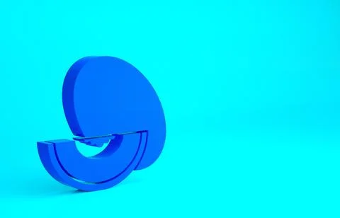 Blue Melon fruit icon isolated on blue background. Minimalism concept. 3d ill Stock Illustration