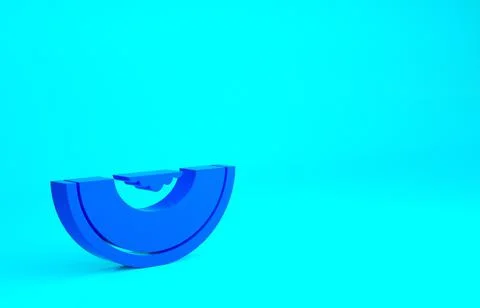 Blue Melon fruit icon isolated on blue background. Minimalism concept. 3d ill Stock Illustration