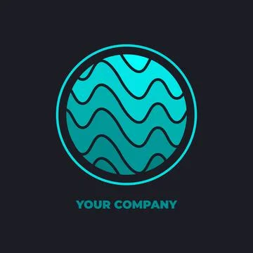 Blue Melting Globe Abstract Logo Vector Stock Illustration