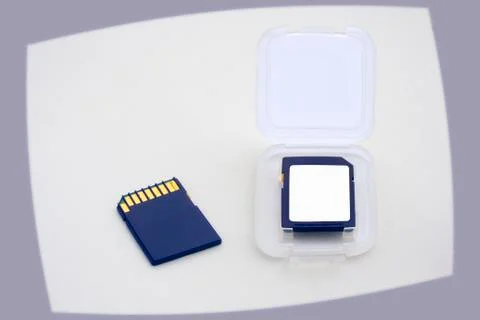 Blue memory cards Stock Photos