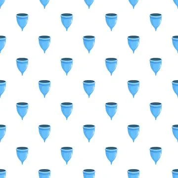 Blue menstrual cup seamless pattern for feminine hygiene Stock Illustration