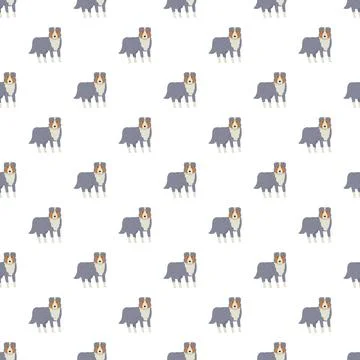 Blue merle collie dog creating seamless pattern wallpaper Stockillustratie