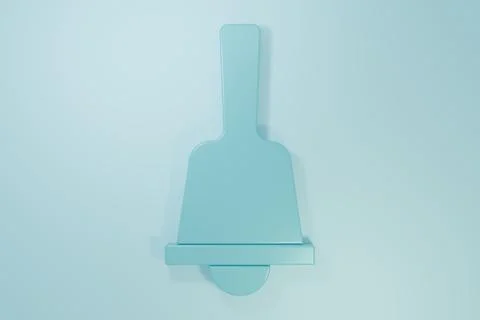 Blue Merry Christmas ringing bell icon isolated on blue background. Alarm s.. Stock Illustration