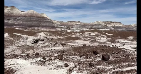 The Blue Mesa trail in the Petrified Forest National Park, Arizona, USA Stock Footage 279509857