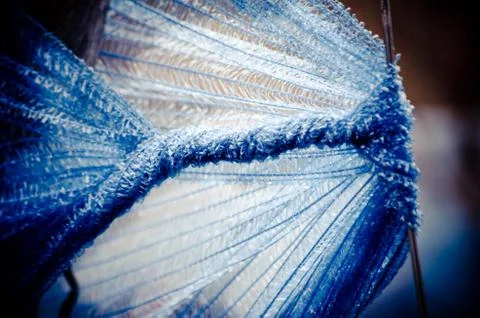 Blue mesh close-up Stock Photos
